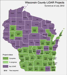 July 2012 Wisconsin LiDAR Inventory Map – State Cartographer's Office ...