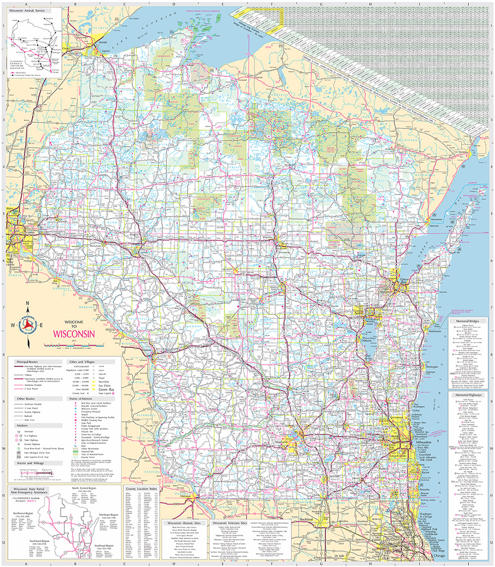 2023 Wisconsin Official State Highway Map – State Cartographer's Office ...